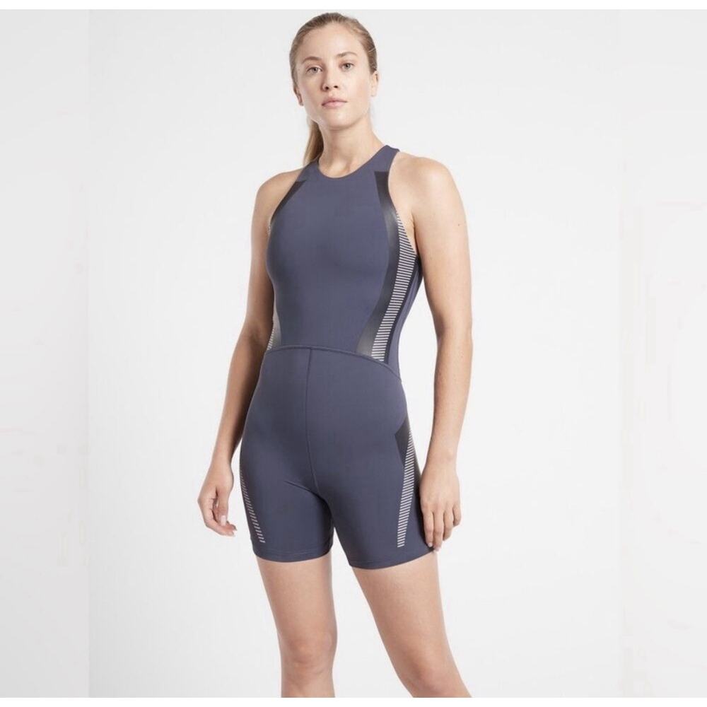 Athleta Allyson Felix Legend Bodysuit Women's S Navy One Piece Performance Suit